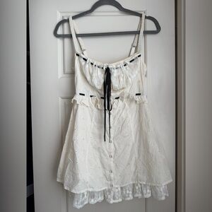 For Love & Lemons Sora Eyelet Mini Dress Size XS